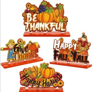 Fall Thanksgiving Wood Tabletop Table Centerpiece Signs